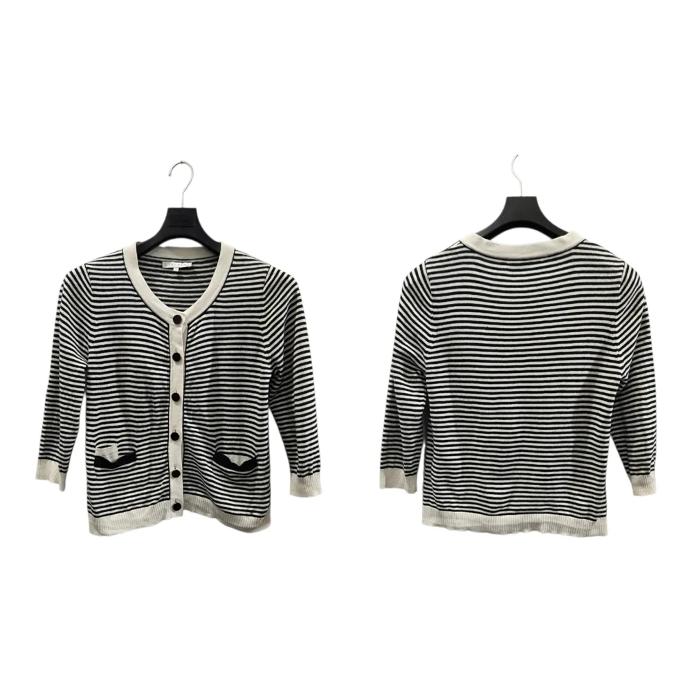 Sandro Cotton/Cashmere Blend Three-Quarter Sleeve Cardigan Size 6-8 - Picture 8 of 9